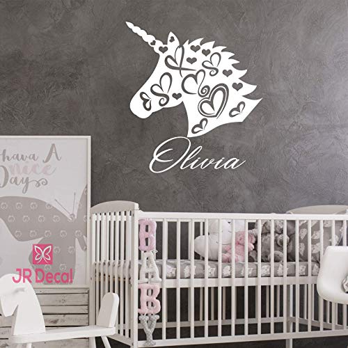 Unicorn wall sticker with Personalised name sticker