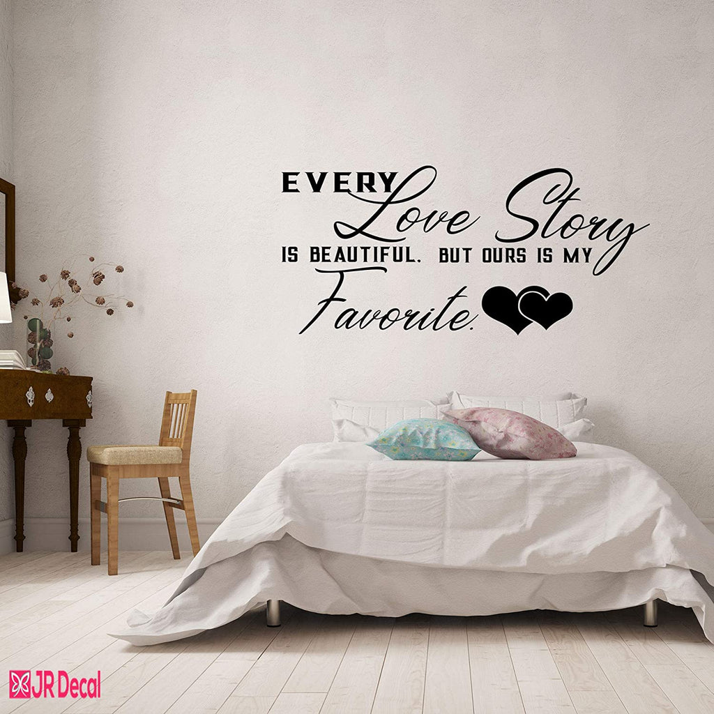 Ours Love story - Romantic quote wall stickers black