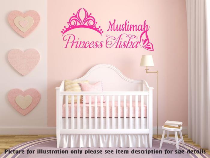 Muslimah Princess Personalised name sticker 