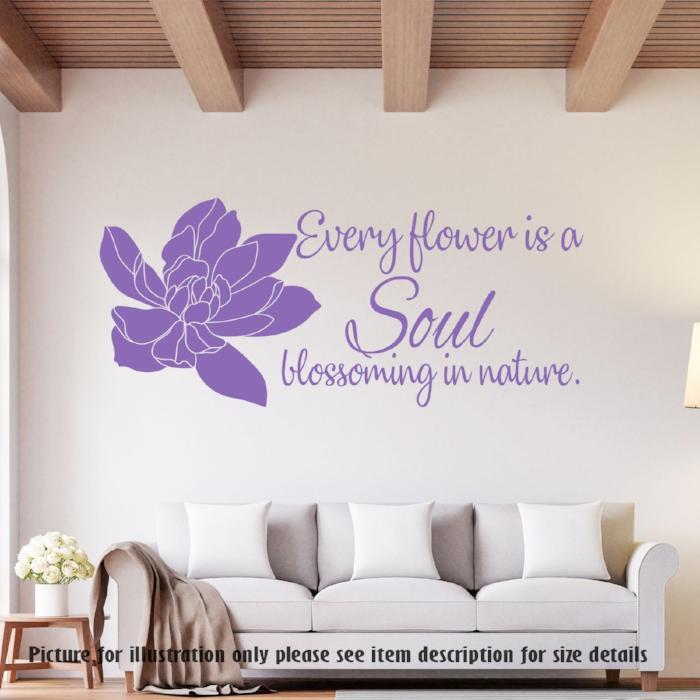 "Every flower is a Soul" Flower wall stickers