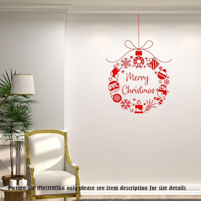 Merry Christmas Wreaths Wall Art