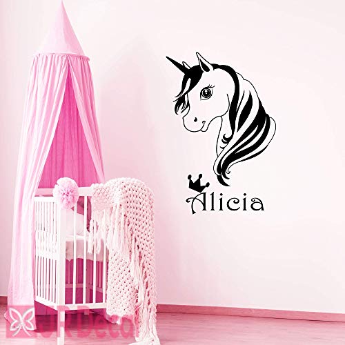 Personalised Unicorn Wall Stickers for Baby Girls