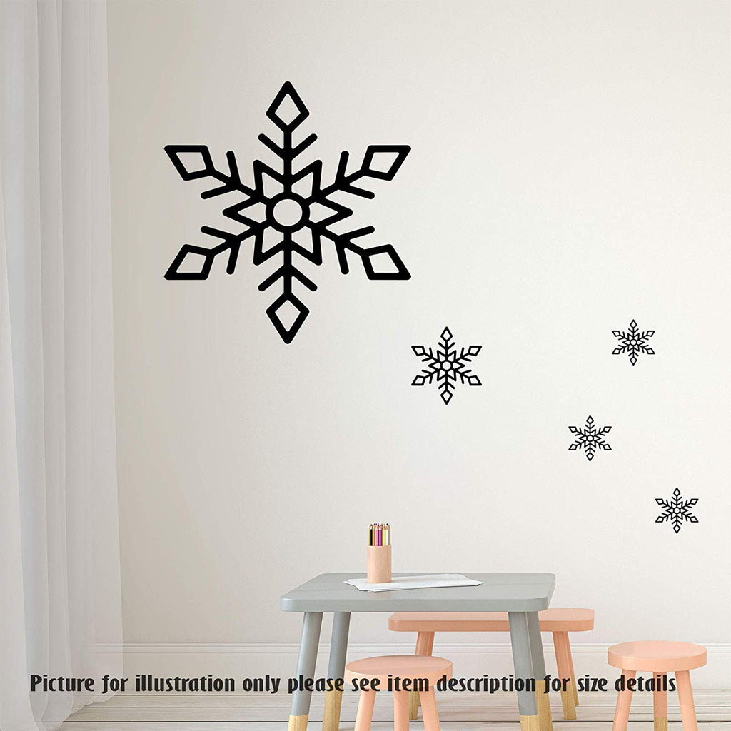 Merry Christmas Snowflakes wall stickers black