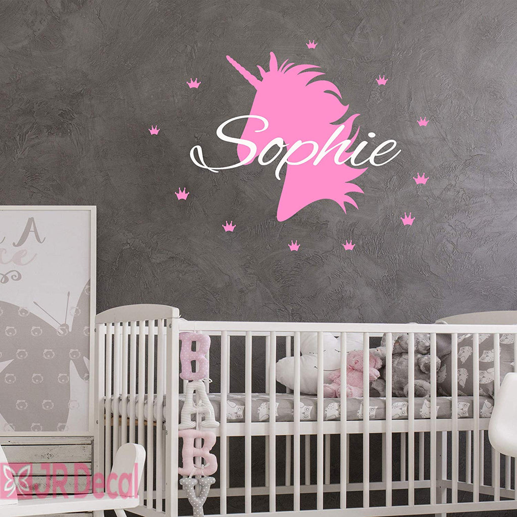 Unicorn with Crown set Personalised Name Sticker