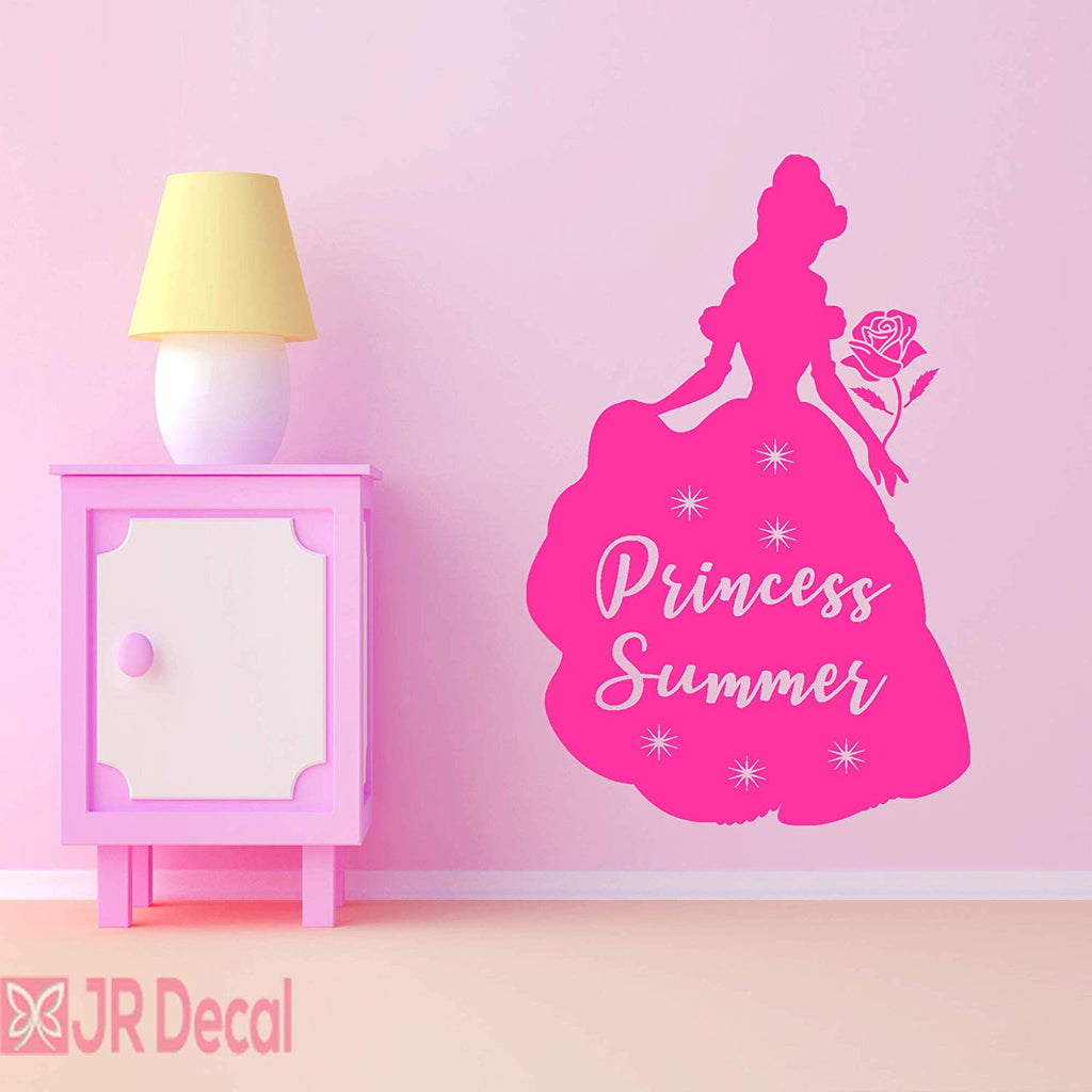 Princess Belle wall sticker with Personalised Name