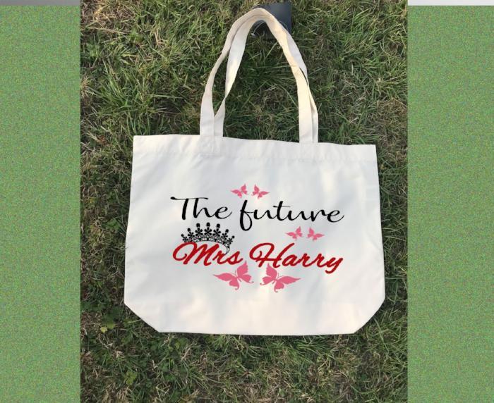 "The Future Mrs." Personalized name Tote Bag