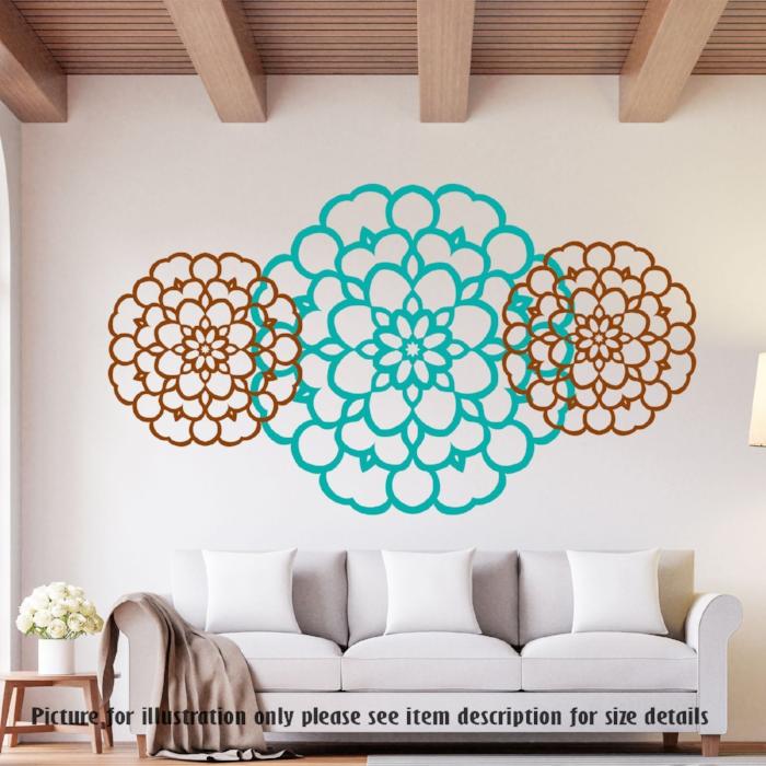 Big Flower Removable Vinyl Wall Decals pattern 