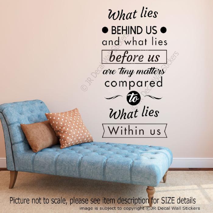 Lies behind us inspirational quotes wall stickers for schools