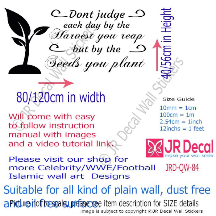 "Don't judge each day" - Motivational stickers for walls Removable vinyl wall decals