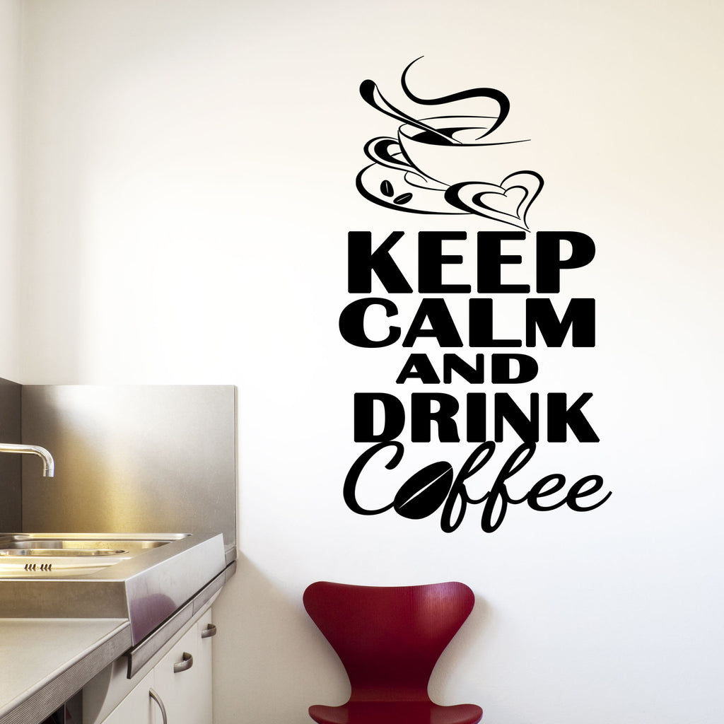 "Keep Calm and Drink Coffee" kitchen wall stickers