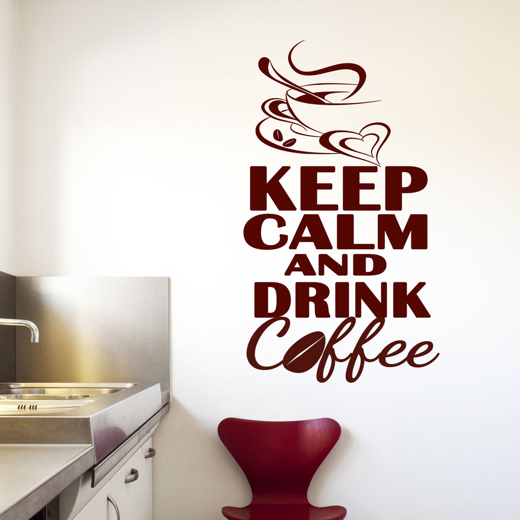 "Keep Calm and Drink Coffee" kitchen wall stickers