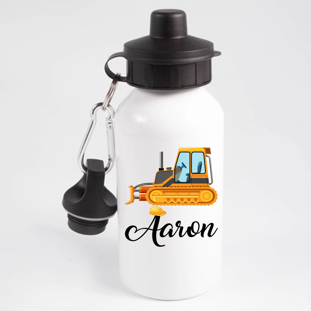 Construction Personalised Straw Water Bottle for kids