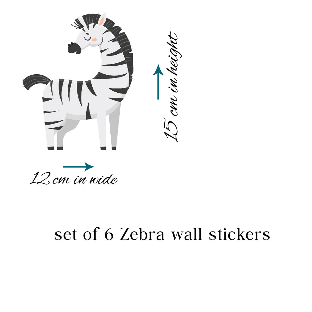 Zebra animal wall decals Set