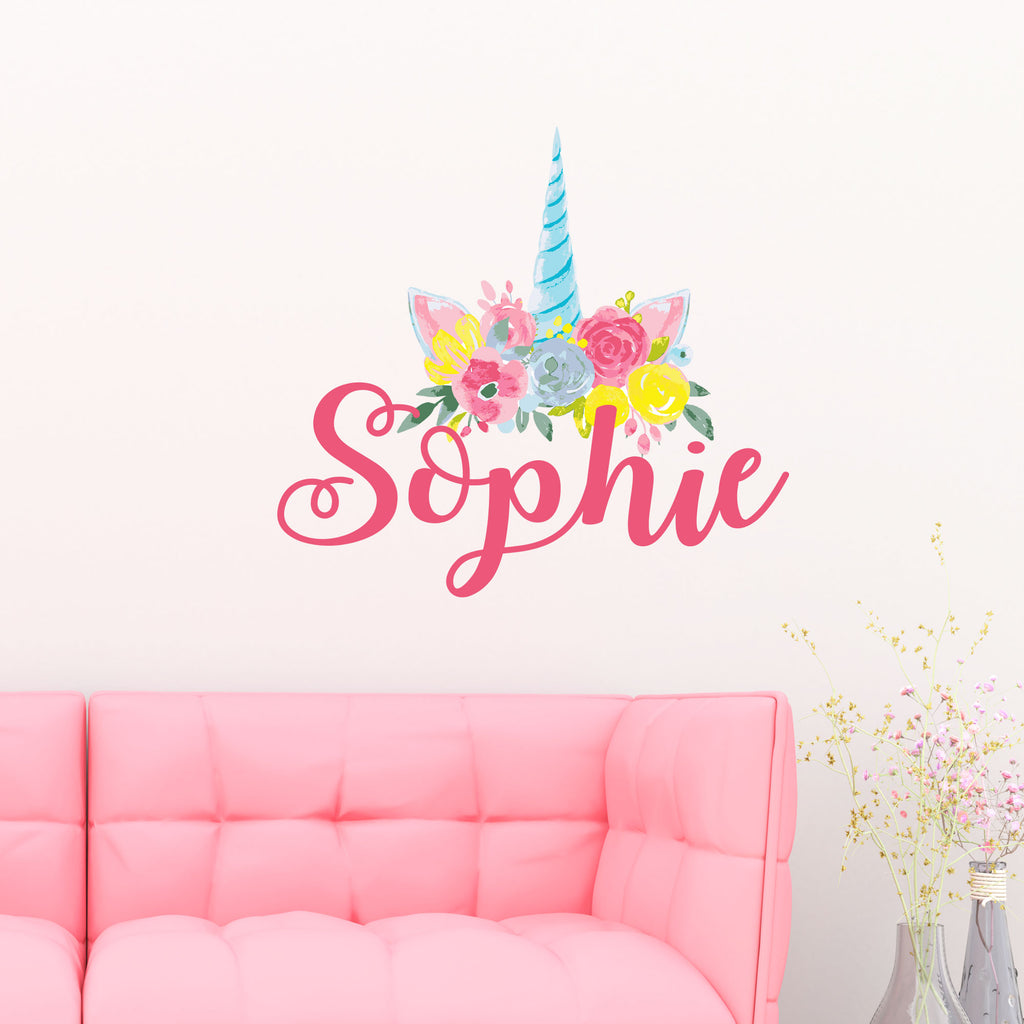 Unicorn Custom Name Wall Decal