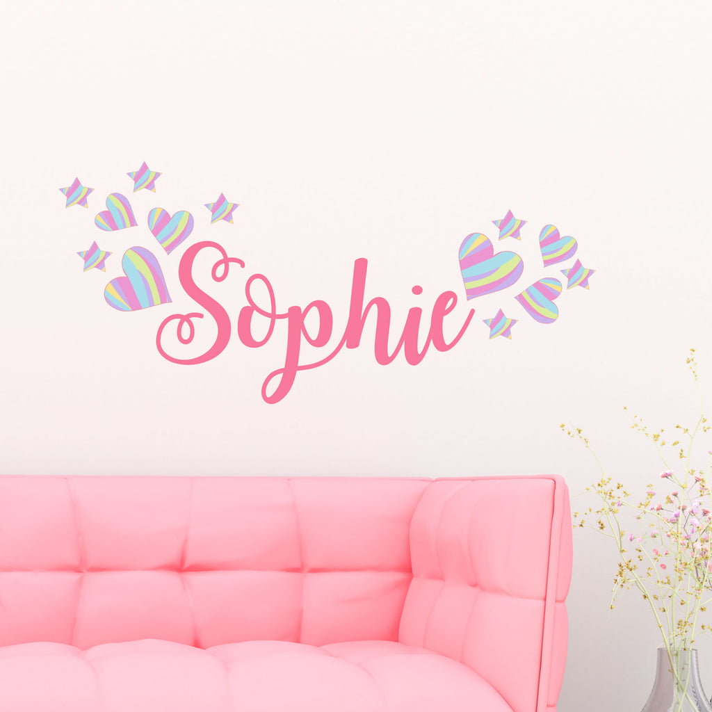 baby girl name wall stickers