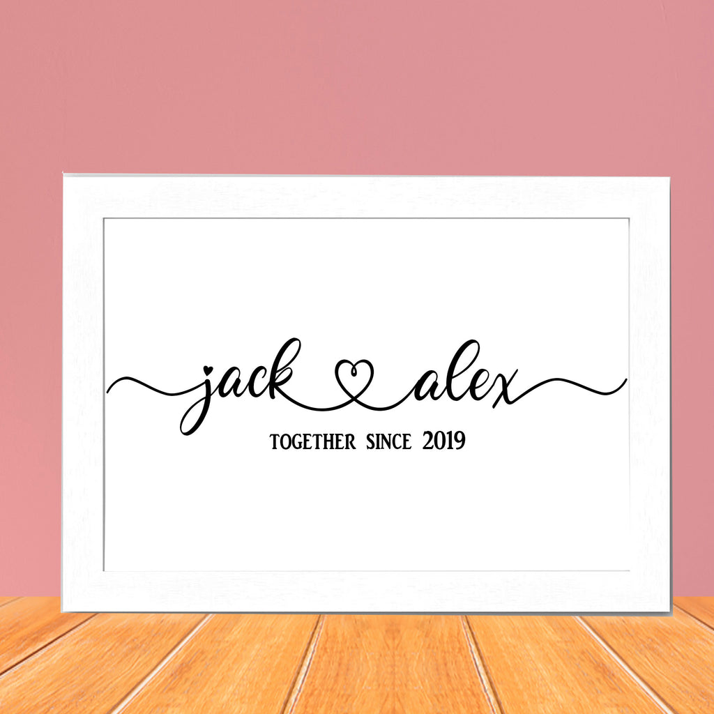 Couple Personalised Name Print Valentine's gift