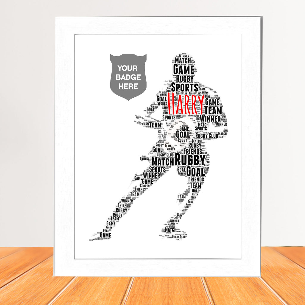 Rugby word art Framed wall art