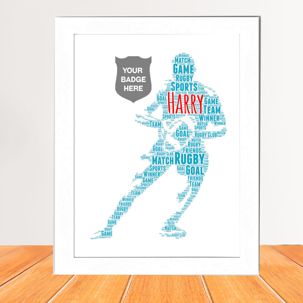 Rugby word art Framed wall art