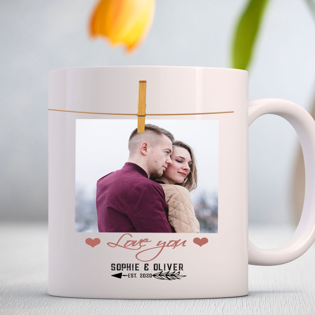 Photo & EST Year printed Couple Personalized Mug