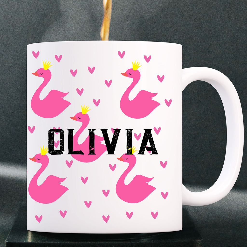Swans Girls Name Personalized coffee mug
