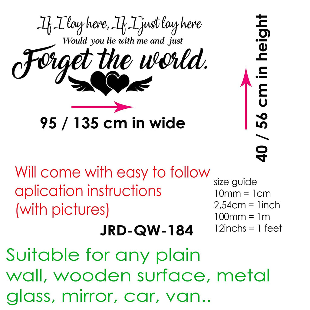 Just forget the world - Romantic quotes wall stickers