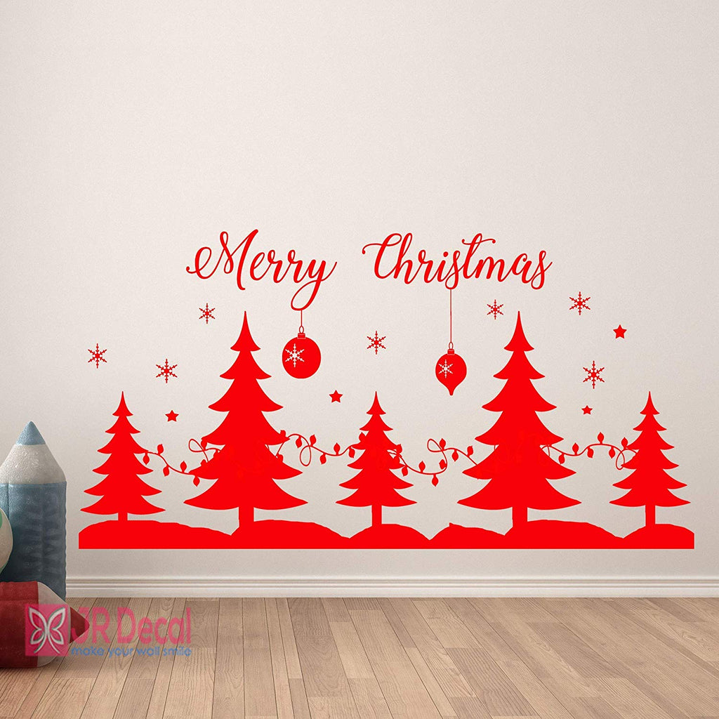 Merry Christmas tree Window sticker Merry Christmas home decor shop window decor sign