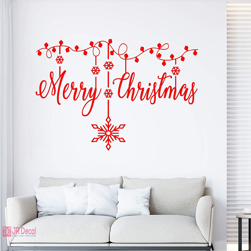 Merry Christmas Snowflake wall stickers Xmas decor