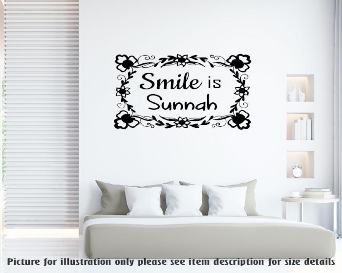 Smile is Sunnah  Islamic Removable Wall Art Sticker