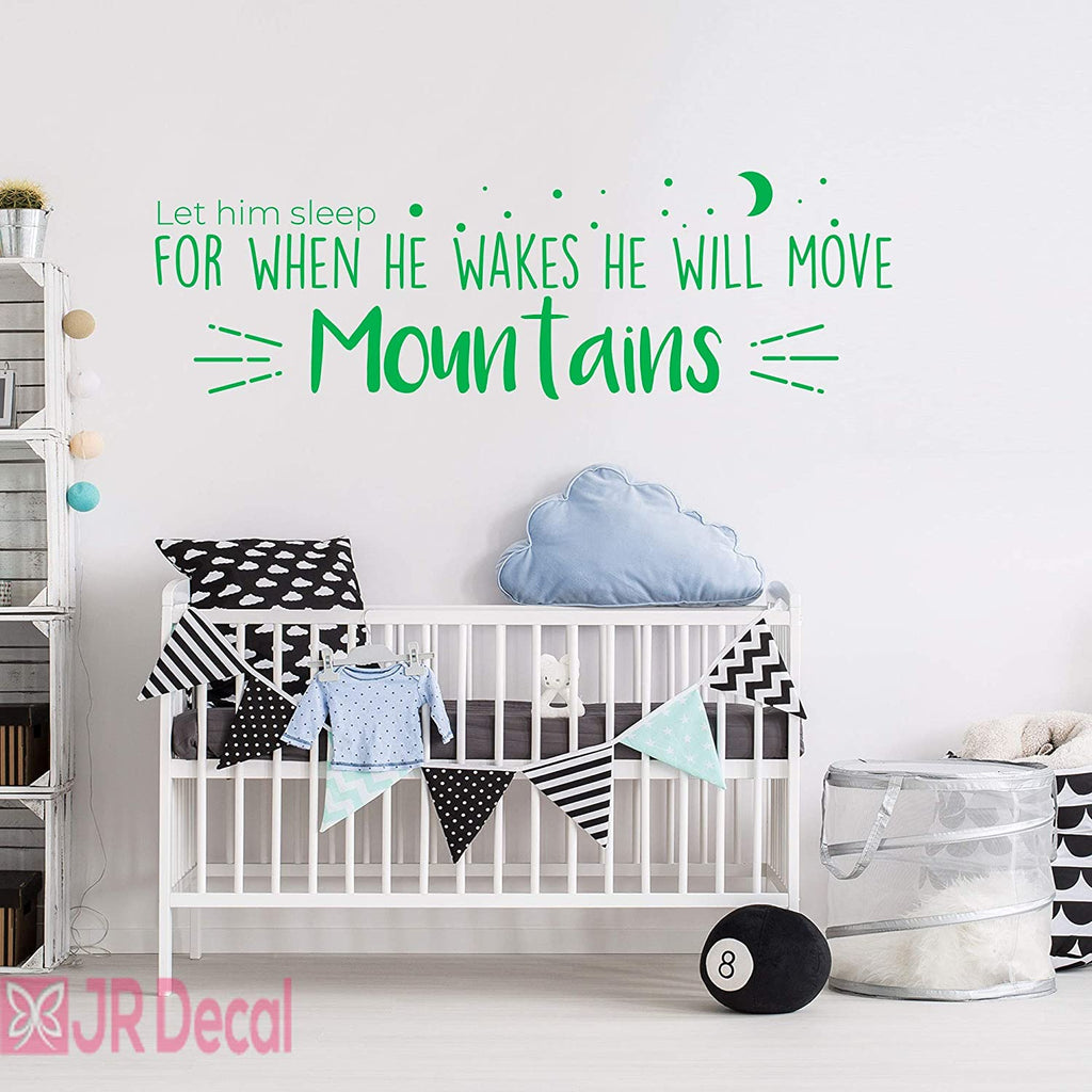 He will move Mountains- Nursery Quote vinyl wall stickers