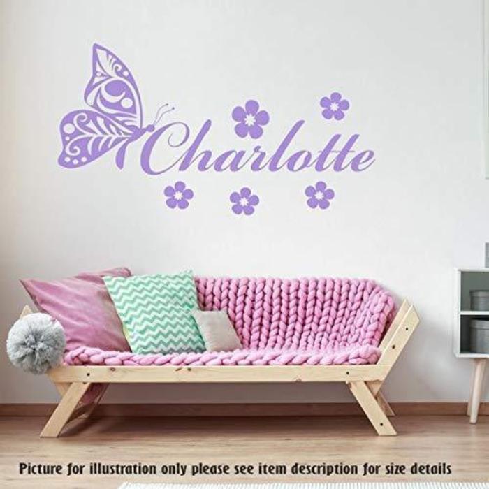 Butterfly wall art with Personalised name sticker