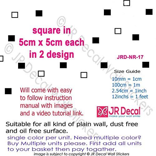 5 cm Square shape Removable Vinyl Wall Decals