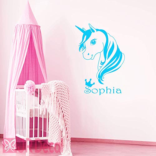 Personalised Unicorn Wall Stickers for Baby Girls