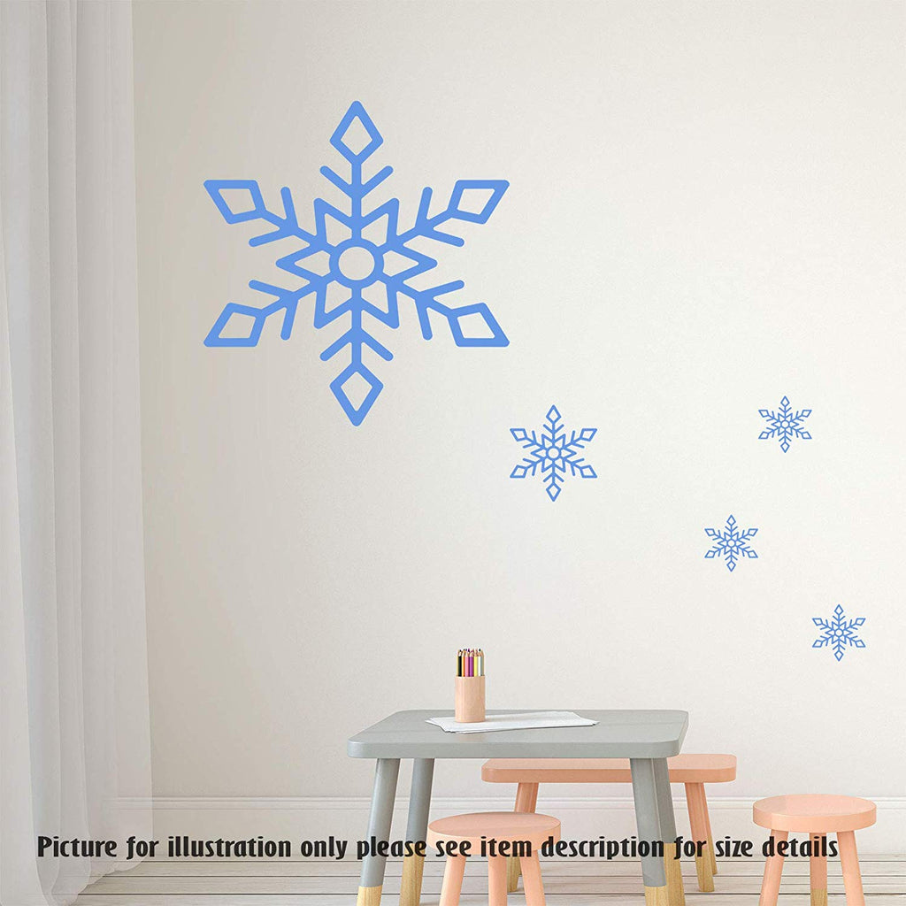 Merry Christmas Snowflakes wall stickers blue