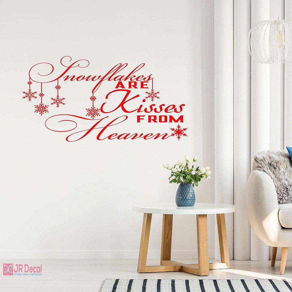Snowflake Christmas Inspirational Quote wall sticker red