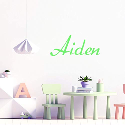 Boys Personalised Name wall  Stickers green