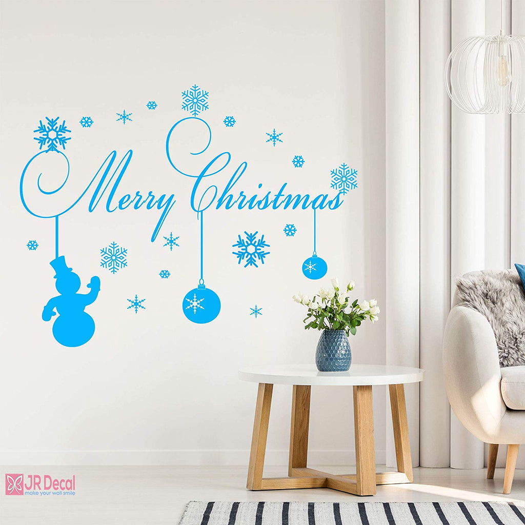 Merry Christmas Snowman snowflake wall sticker