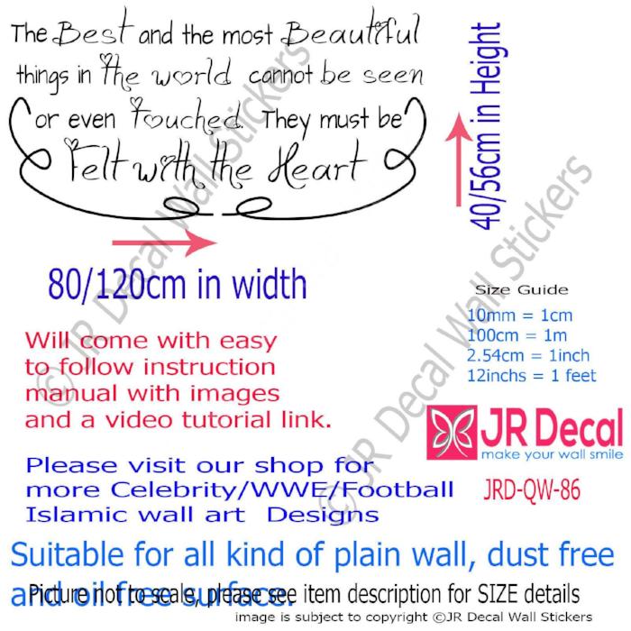 "The Best and the most Beautiful"- Inspirational quote wall stickers Removable vinyl stickers