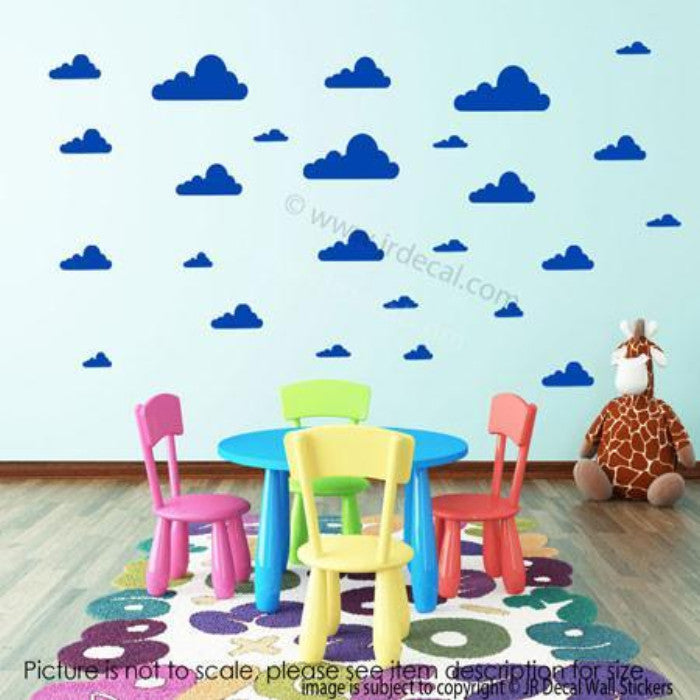 Color full Cloud Removable Wall Stickers
