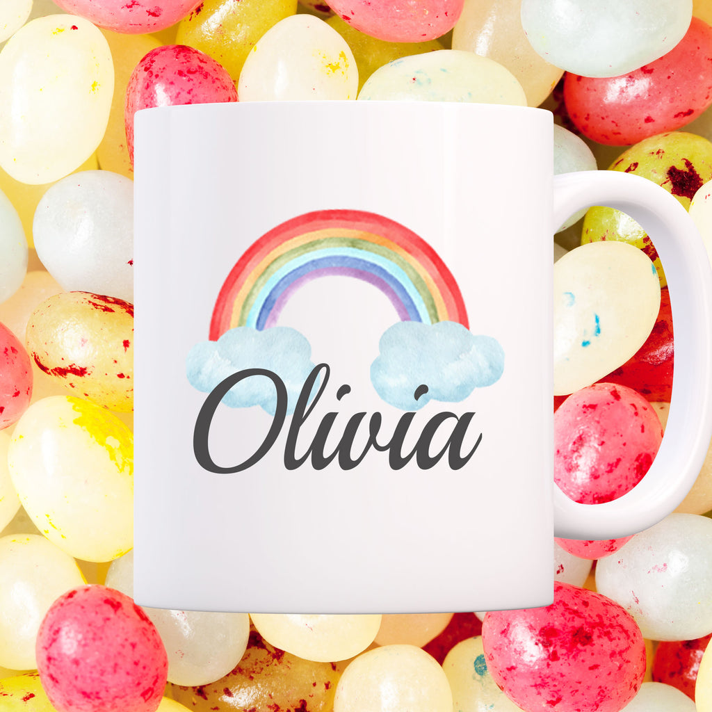Rainbow mug for kids - personalised