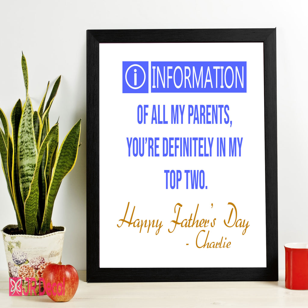 "Happy Fathers Day" printed Personalized Photo Frame