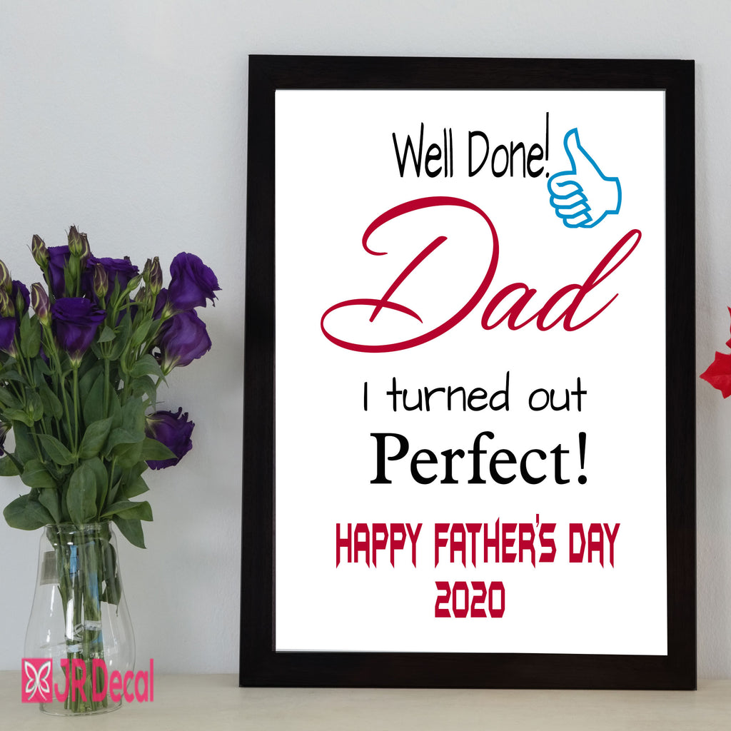 "Well Done Dad" Printed Fathers Day Picture Frame