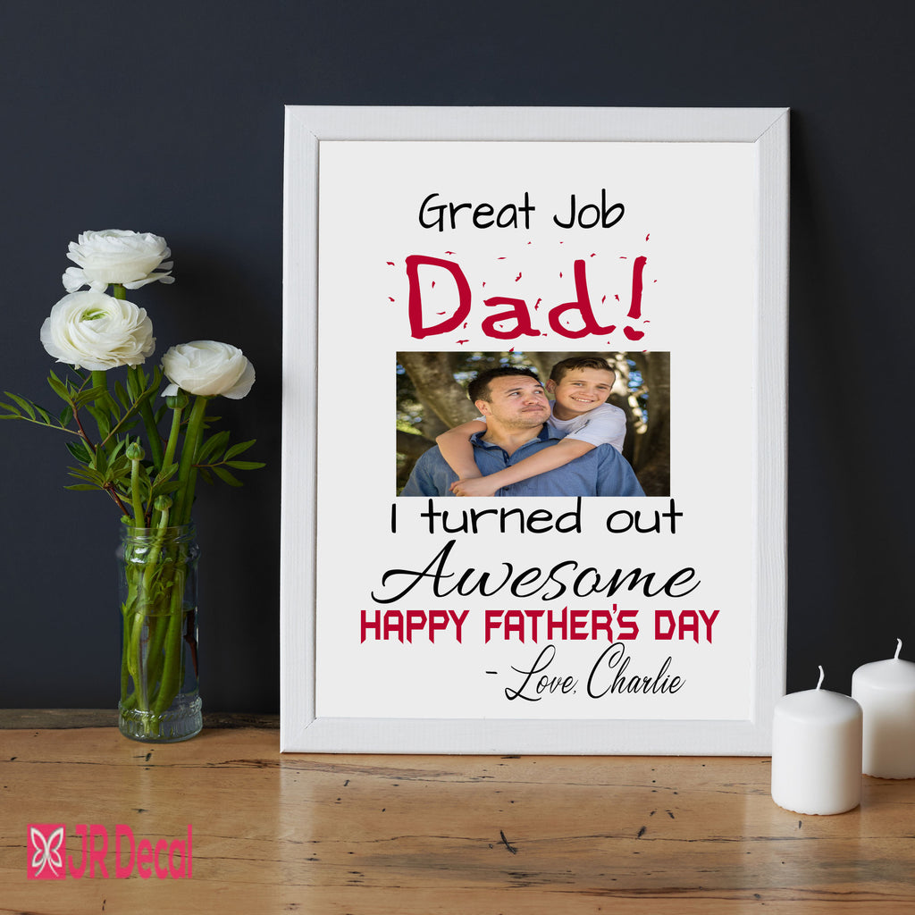"Great Job Dad" Dad Personalized Picture Frame