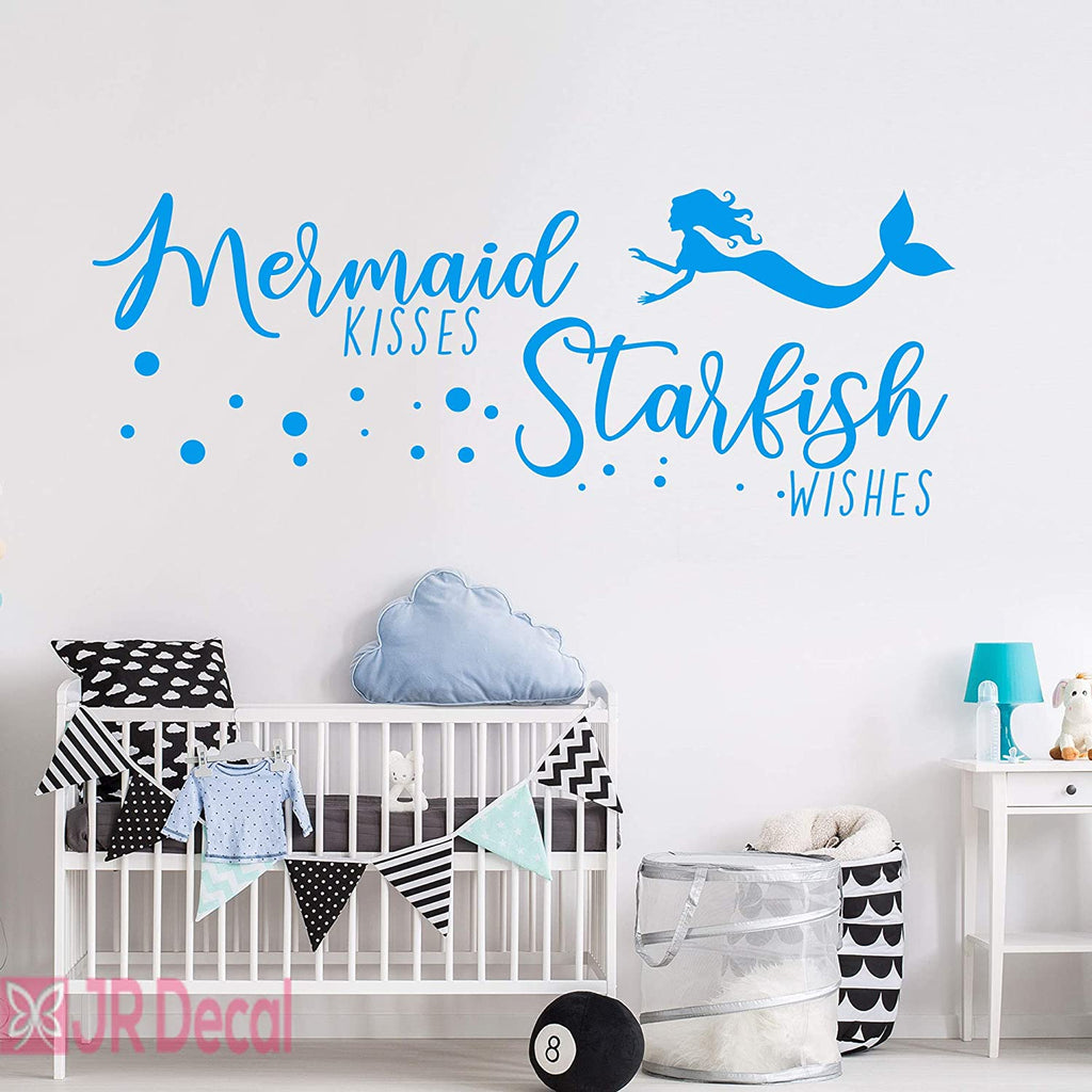 Mermaid kisses Starfish wishes- Quote wall stickers