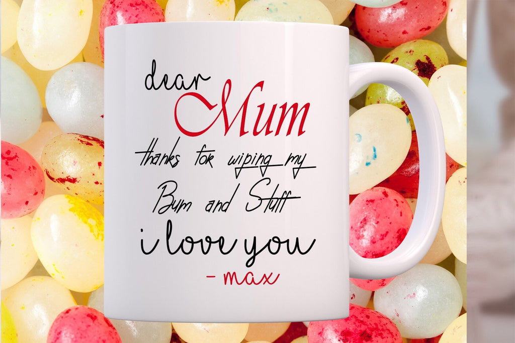 "Dear Mum, Thanks" Mothers Day Mug for Mom