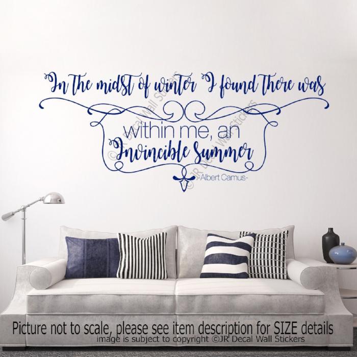 "I found Invincible Summer"- Albert Camus Inspirational quotes wall stickers