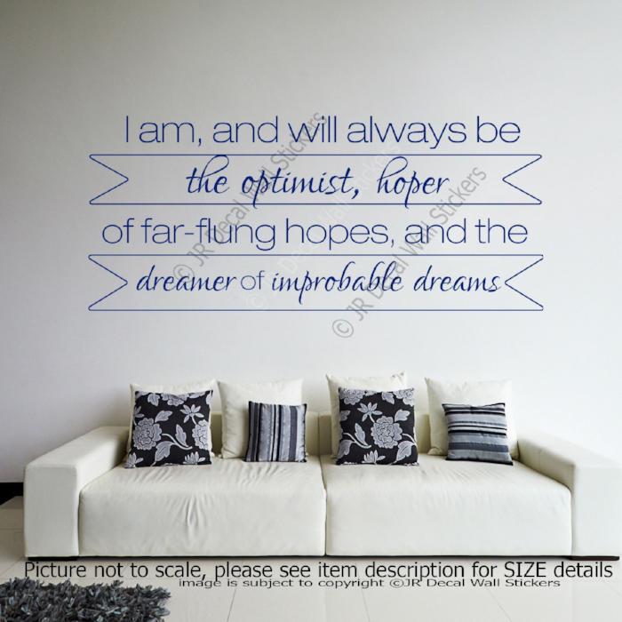 "I am, always be the optimist"- Motivational quotes wall stickers Vinyl wall decals