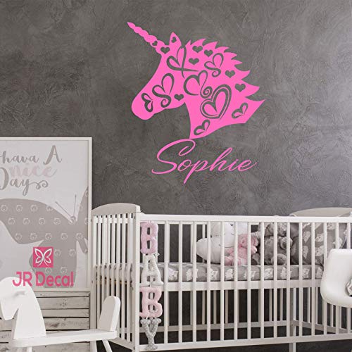 Unicorn wall sticker with Personalised name sticker