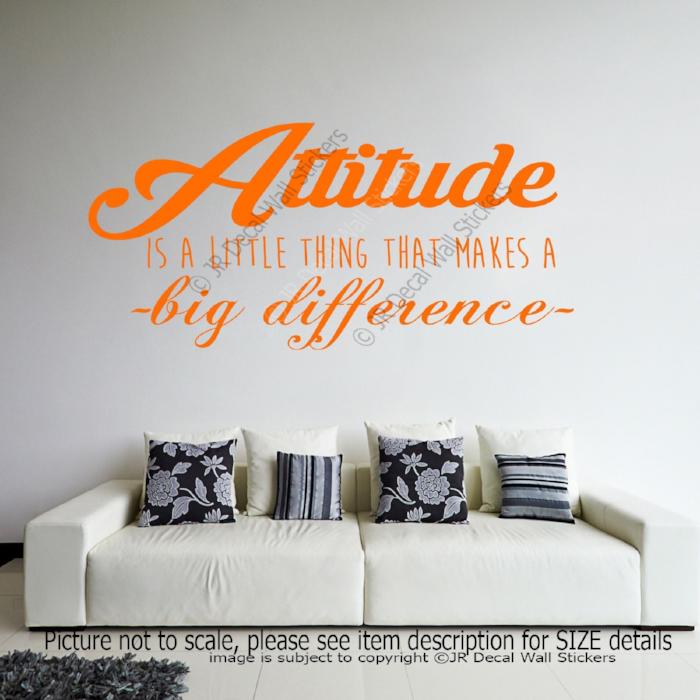 "Attitude makes a big Difference"- Motivational stickers for walls Removable wall art decals