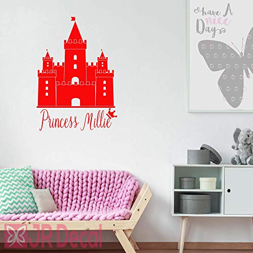 Princess Castle with Girls Personalised name sticker