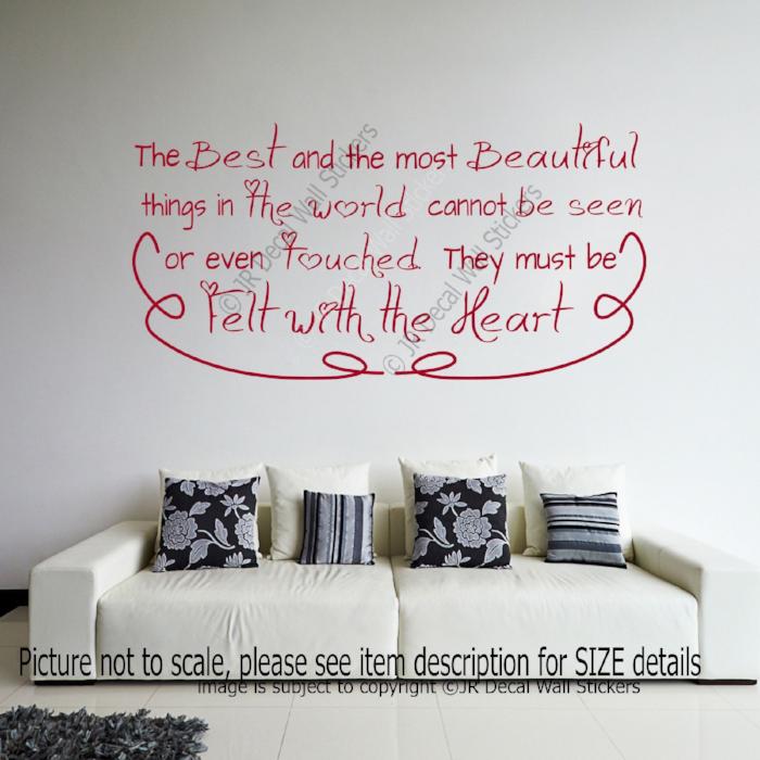 "The Best and the most Beautiful"- Inspirational quote wall stickers Removable vinyl stickers